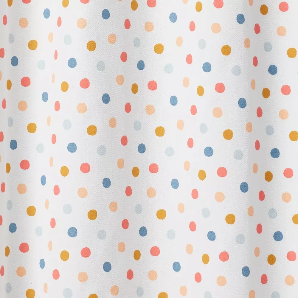 Pillowfort White & Colorful Dots Blackout & Lined Curtain Panel 42″ x 84″ NWOT