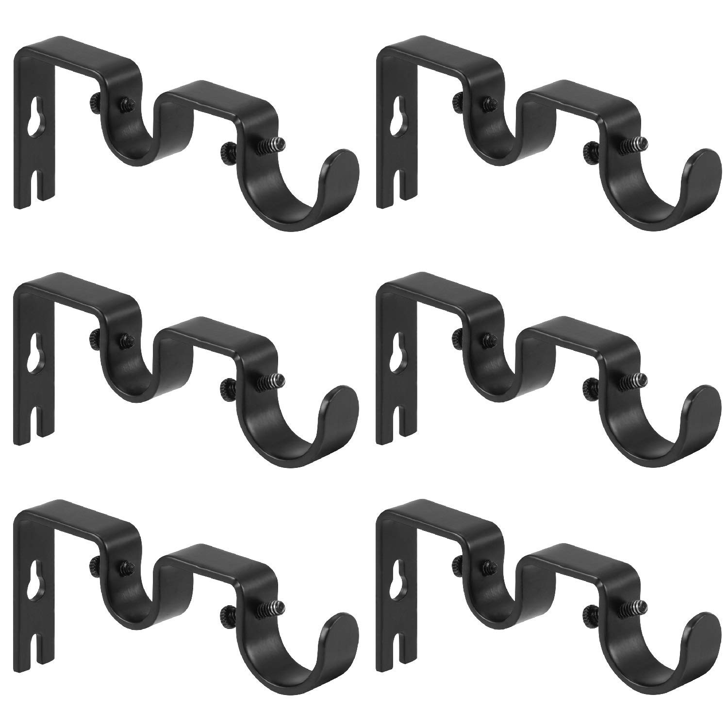 Heavy Duty Curtain Rod Brackets – Double Rod Holders 1″ and 5/8″ Inch (Set of…