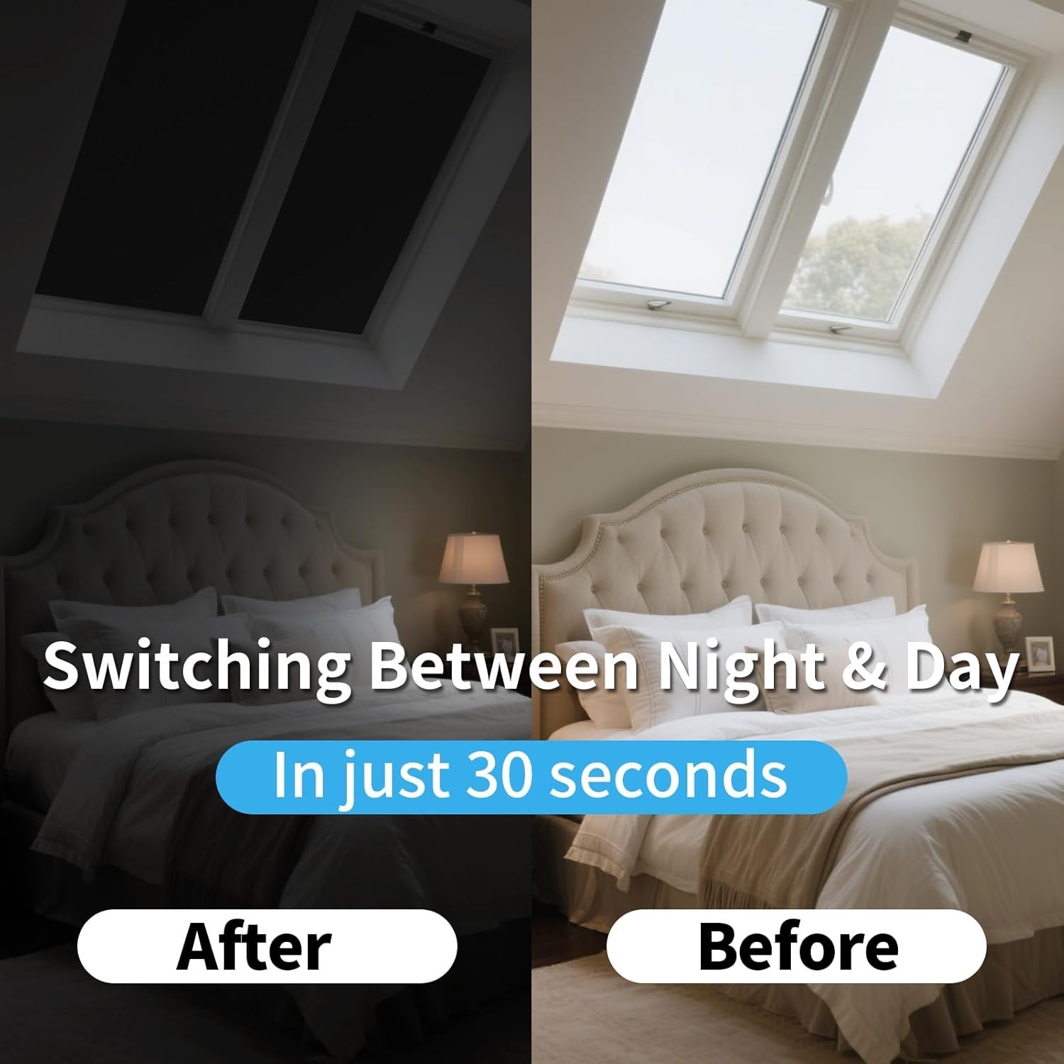 Magnetic Blackout Window Cover, 100% Blackout Shades for Bedroom No Drill Bla…