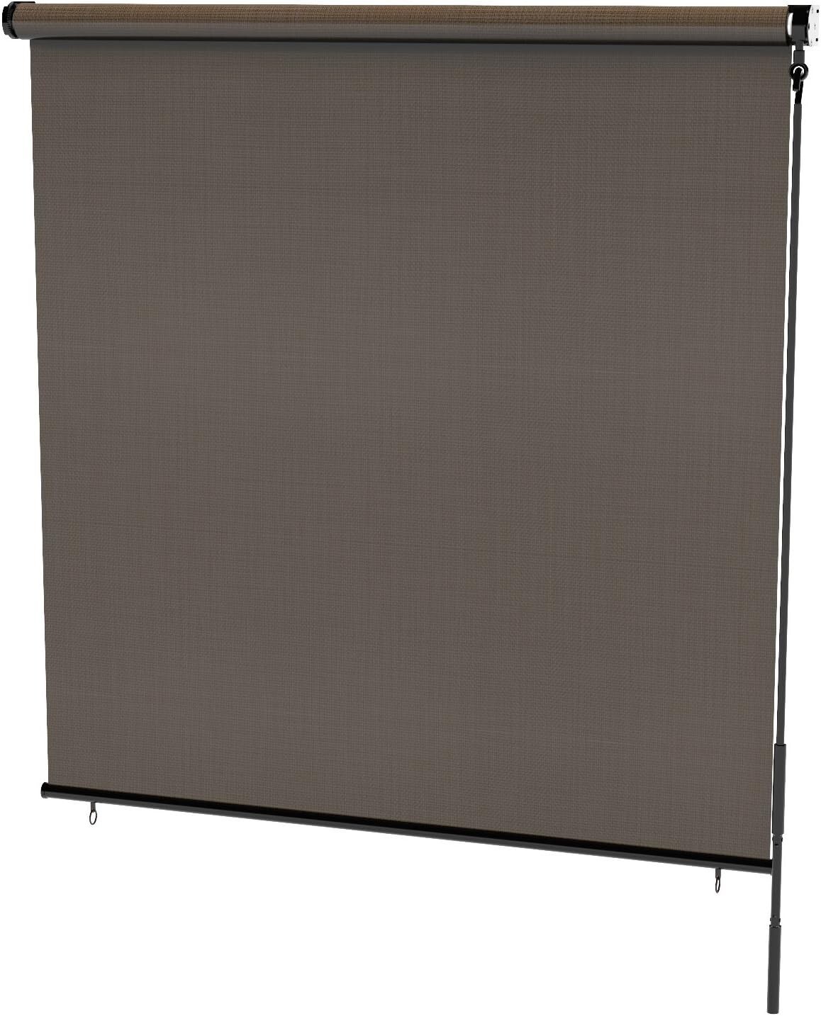 SET OF 4, RADIANCE 0371696 Exterior Crank Operated Solar Shade Coconut Brown