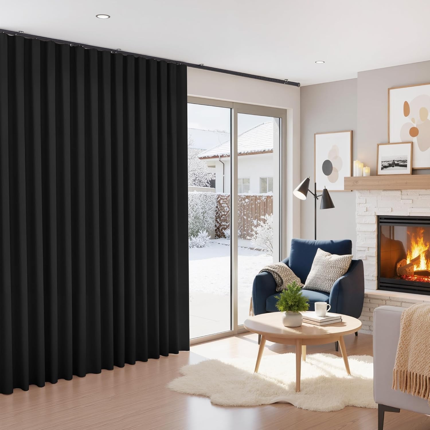 100% Blackout Room Divider Curtain Thermal Insulated&Privacy Assurd Extra Wide