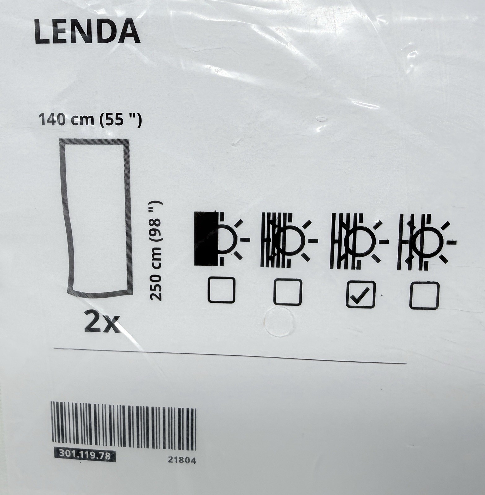 NEW Ikea Lenda Curtains White 55″ x 98″ Set of 2 Panels Discontinued 301.119.78