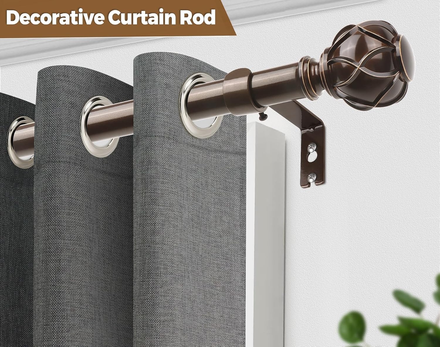 KAMANINA White Curtain Rods for Windows 72 to 144 Inches (6-12ft) Long Heavy Dut