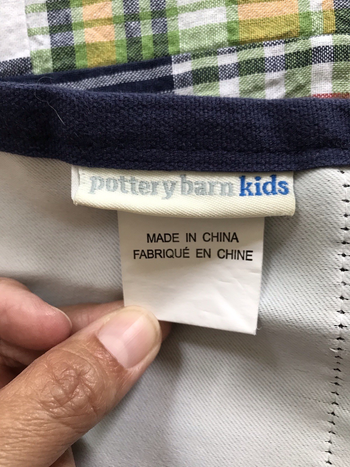 Pottery Barn Kids Madras Plaid Patchwork Blackout Curtain Panel 42×83 + 1 Sham