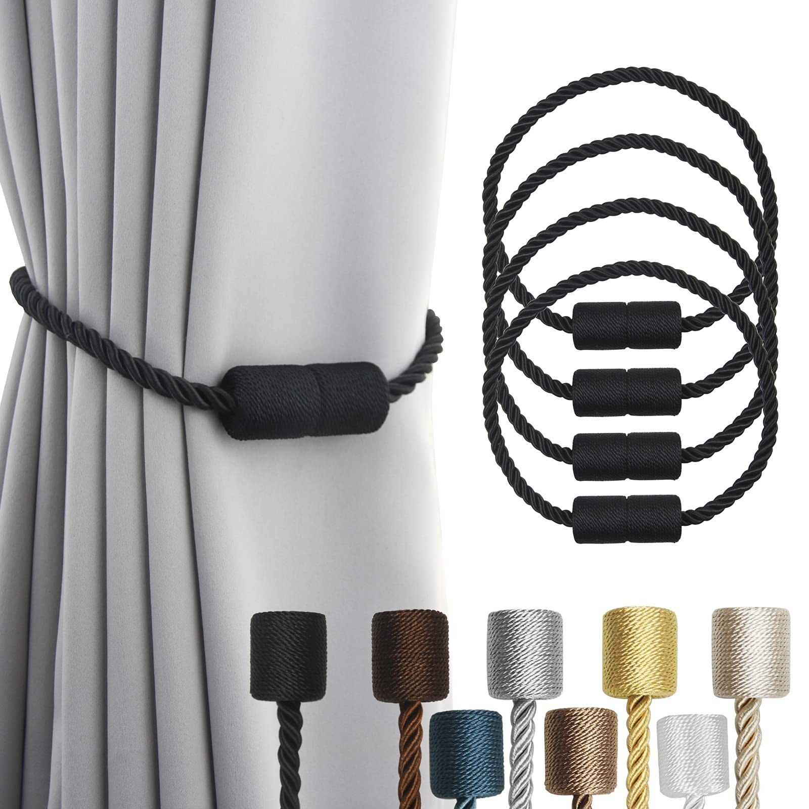 4 Pack Strong Magnetic Curtain Tiebacks Outdoor Elegant Decorative Tie Backs …