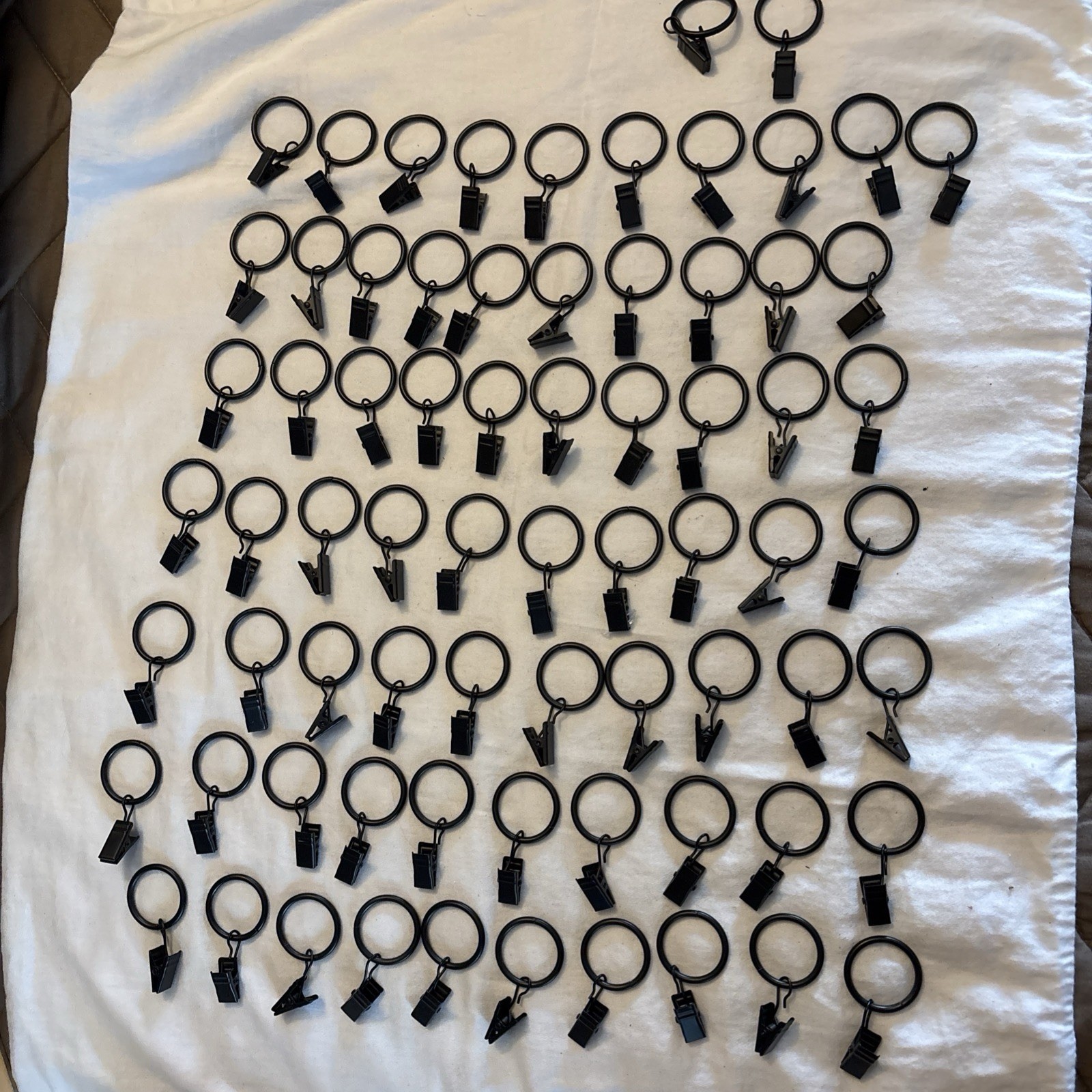 72 Piece 1” Window Curtain Rings With Clip Rustproof