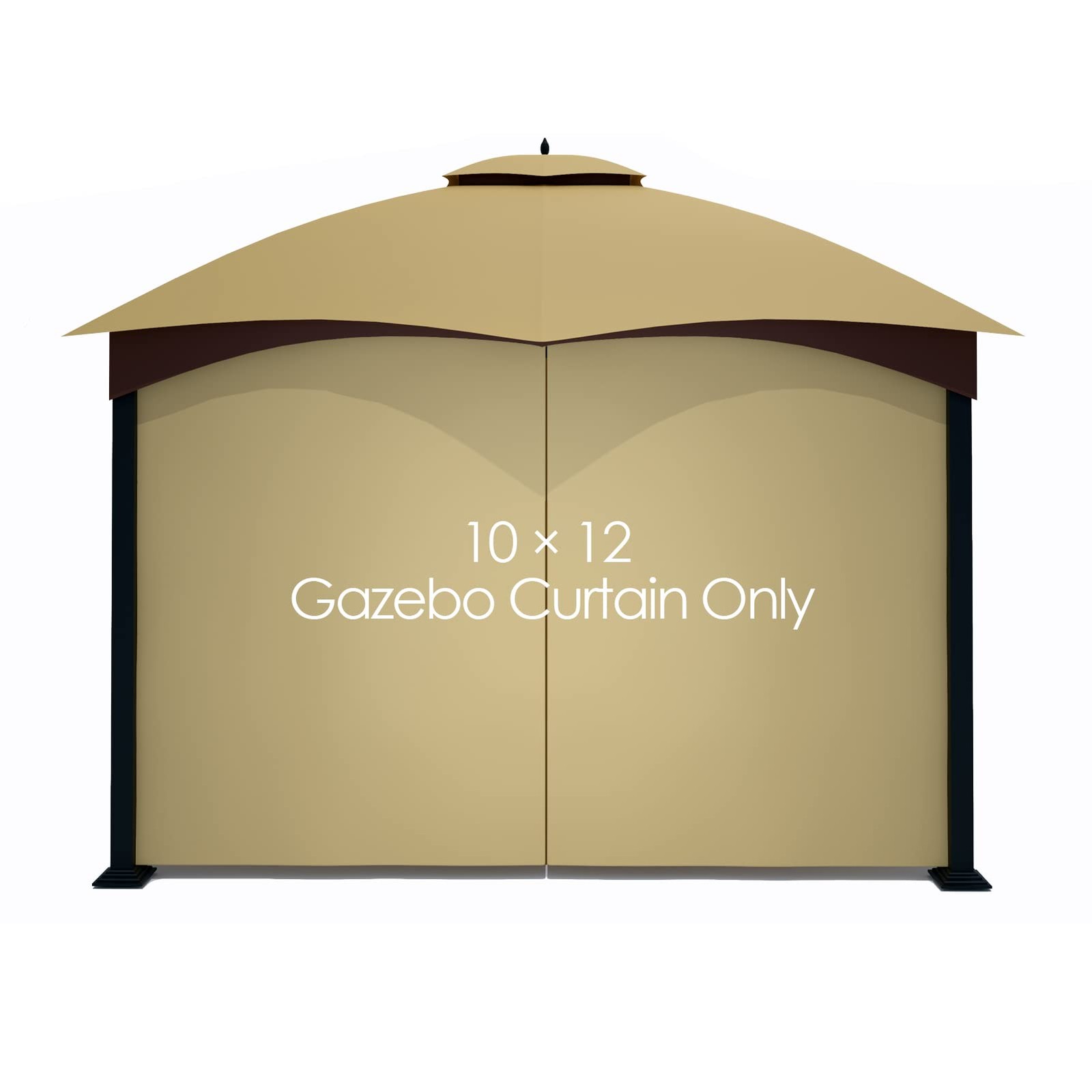 Gazebo Replacement Privacy Curtain with Zipper Outdoor Universal Privacy Pane…