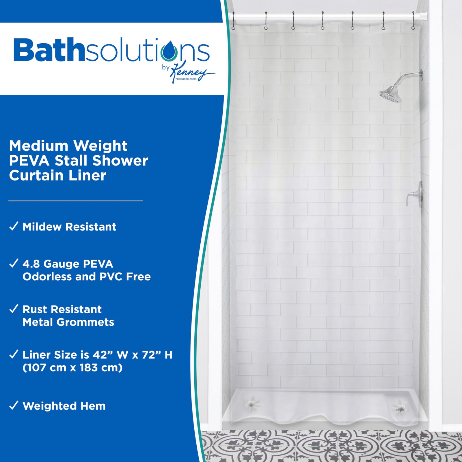 Kenney KN61147 Medium Weight 5 Gauge 42″W x 72″L (Pack of 1), Clear
