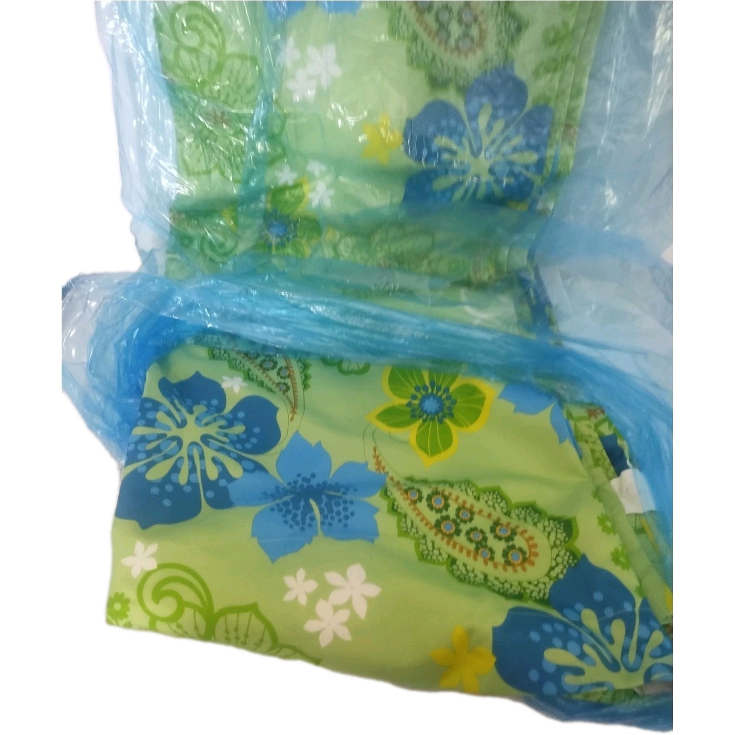 Pier 1 Imports Tara Bloom Lined 3 Curtain Panels Lime Paisley Retro Art Nouveau