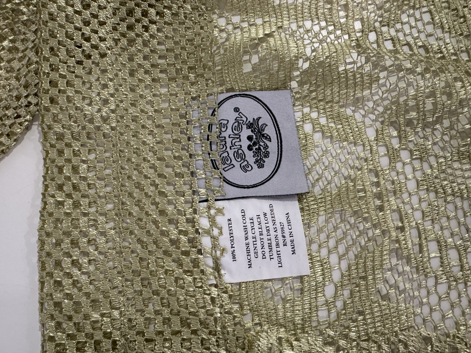 laura ashley Lace window valance Set Of 2 Colors Sage