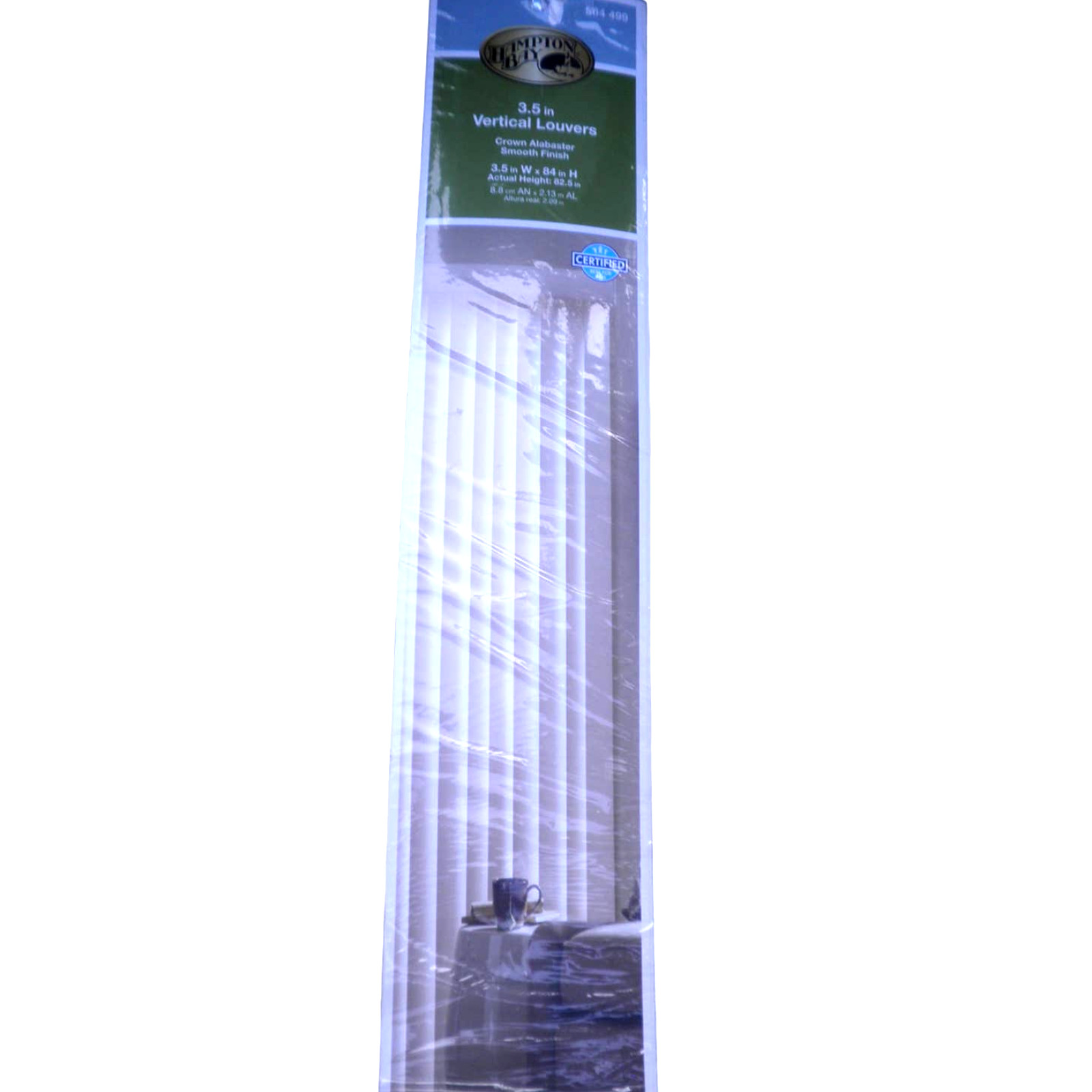 Replcmnt Crown Alabaster Room Darkening, Louvers, 3.5 in. W x 76.75 in. L (9-Pk)
