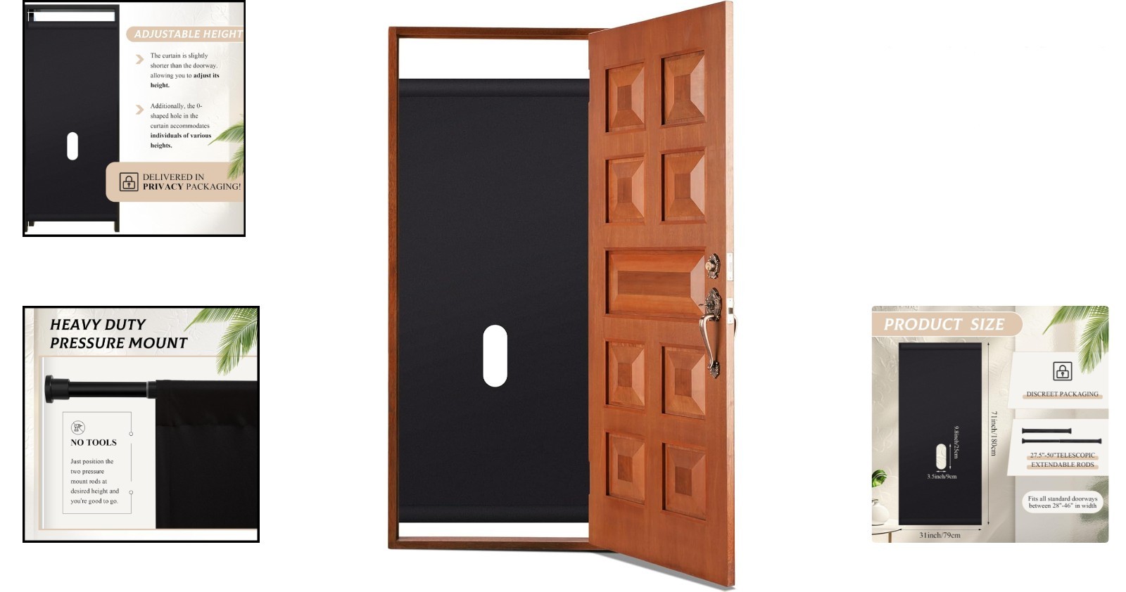 Intimate Glory Hole Wall Kit – Adjustable & Portable BDSM Toy 28-46” Black