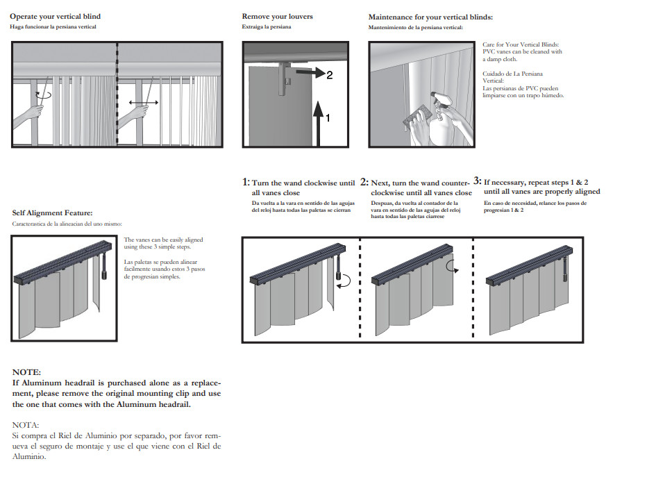 DESIGNER’S TOUCH 289291 VERTICAL BLIND STEEL HEADRAIL WITH WAND, WHITE, 54″ NIB