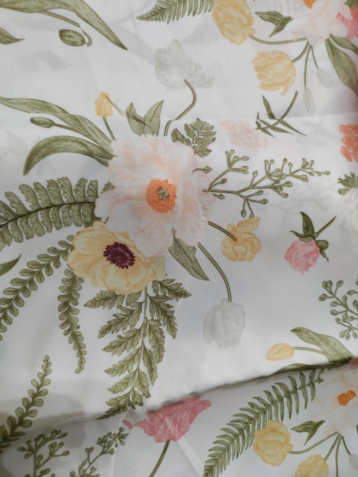 Floral Botanical window curtains White 56x95in