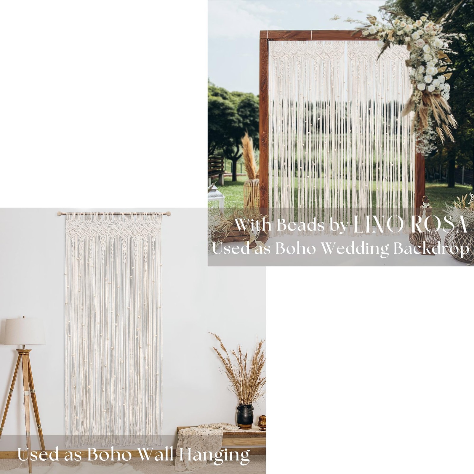 Macrame Curtain Wall Hanging Boho Beaded Tapestry Curtain for Closet Doorway …