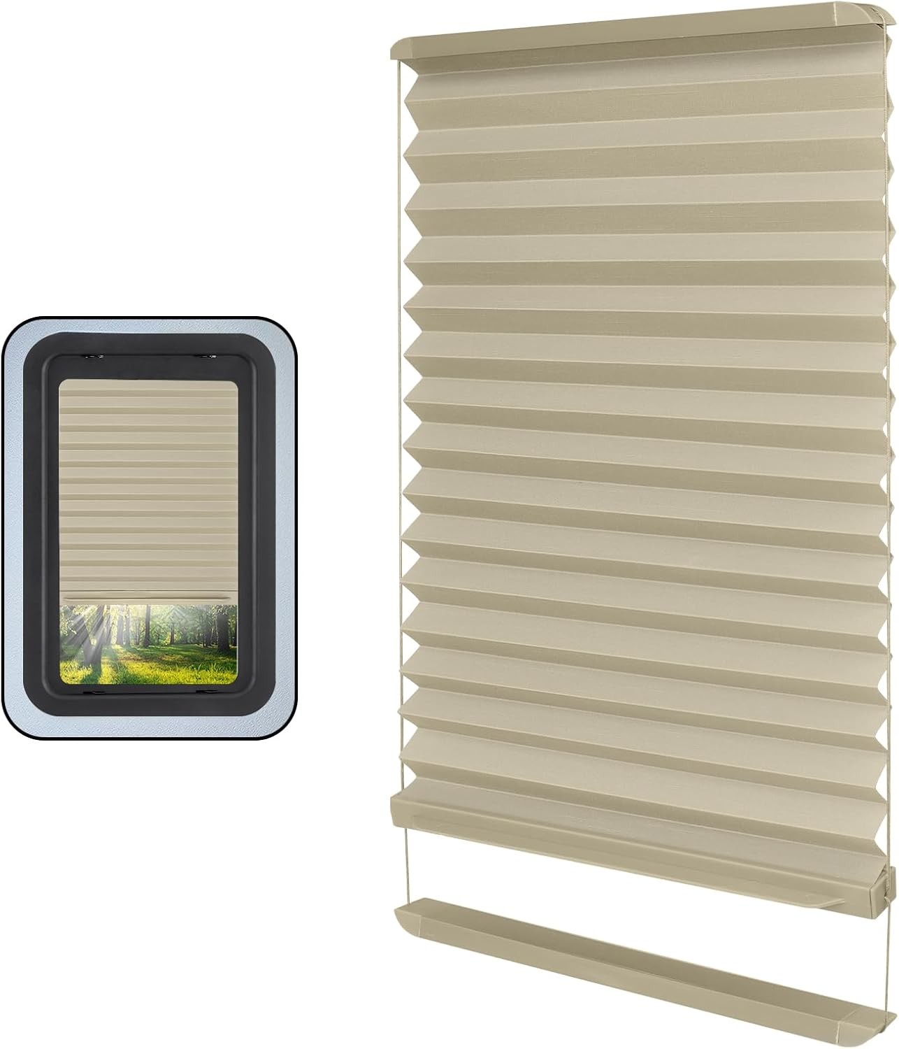 Thin Shade Ready for RV Entry Door, Thin Shade RV Door Window for Lippert Entry