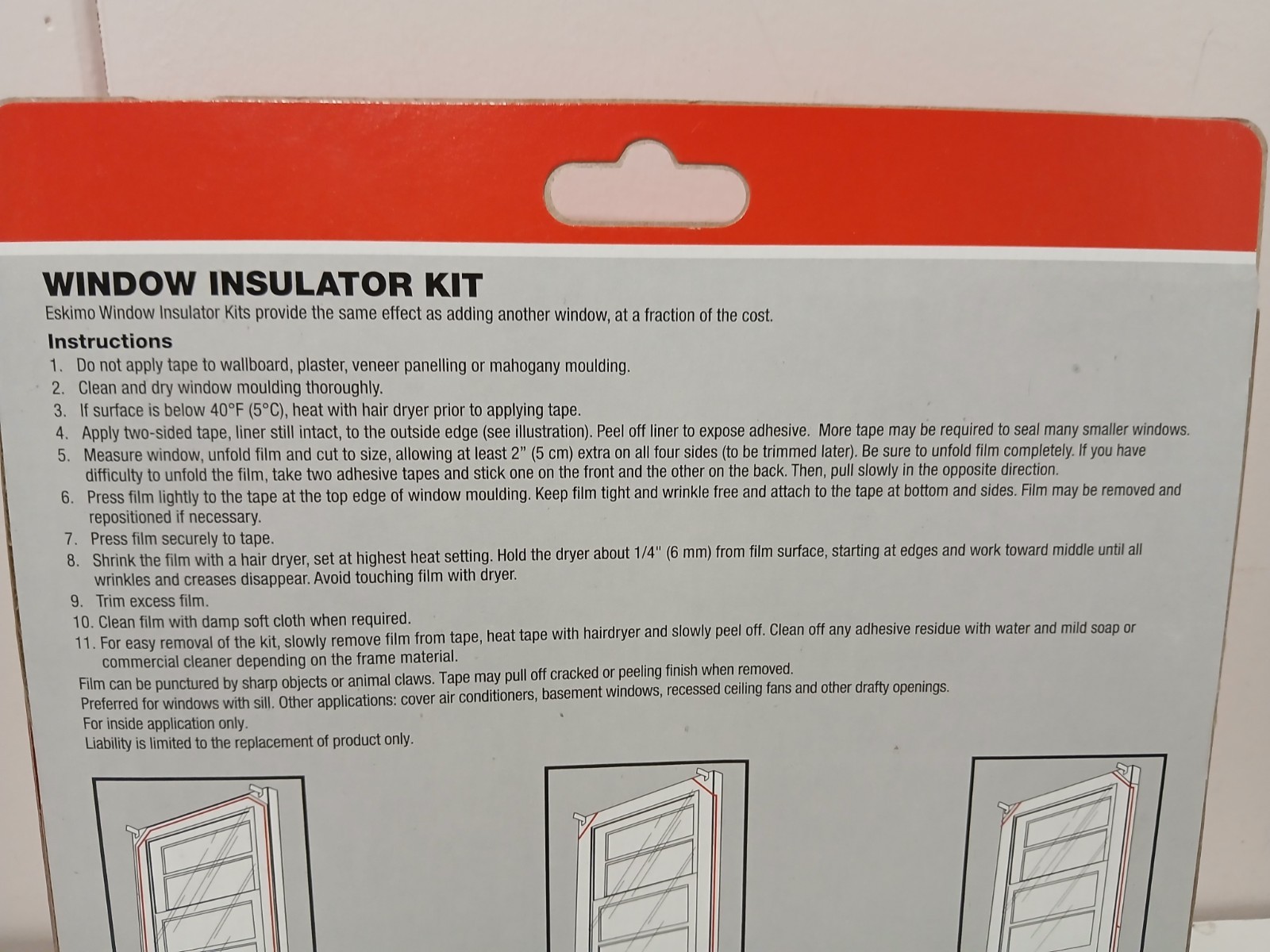 Eskimo Window Insulator Kit EK 12781 3’x5′ Brand New Factory Sealed
