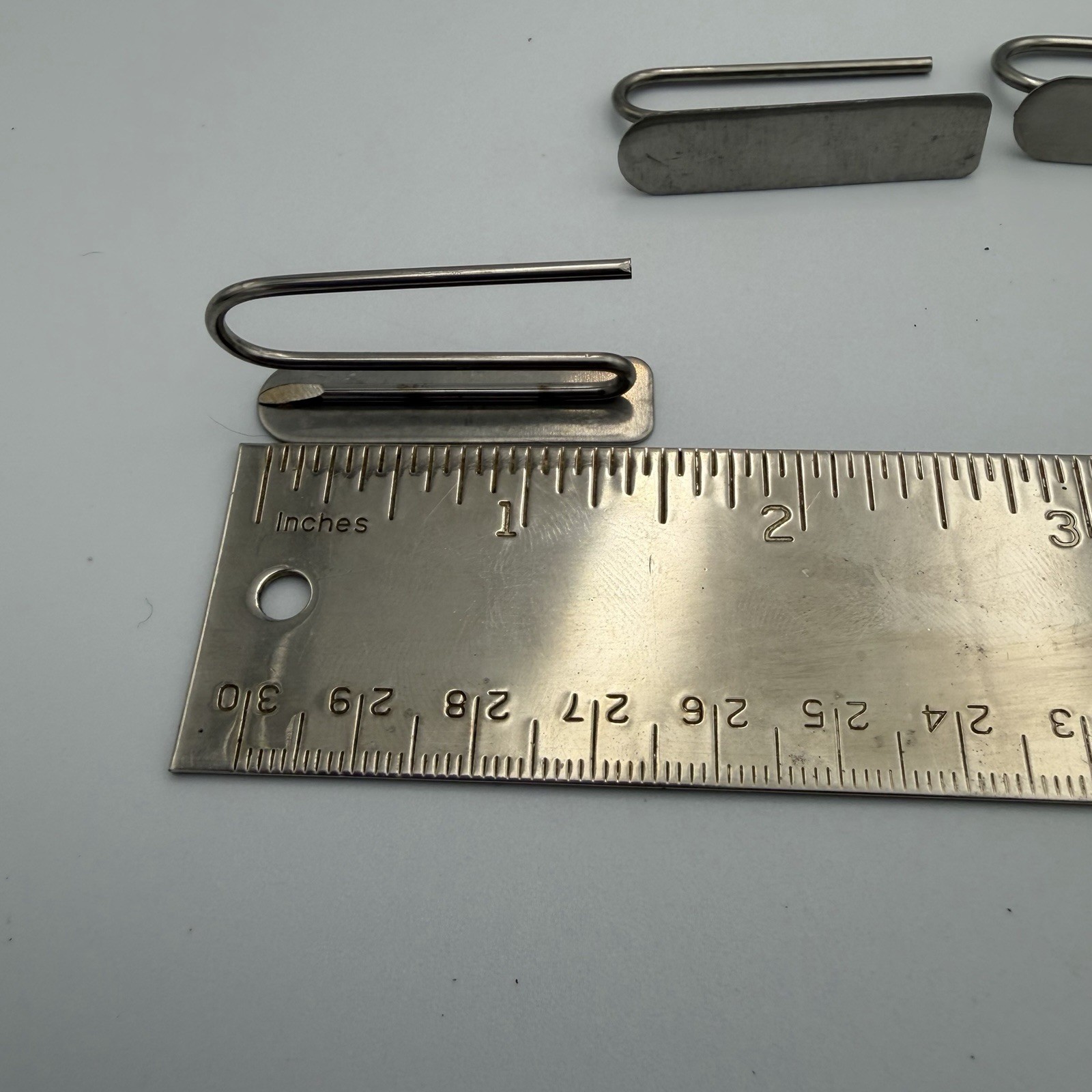 Pottery Barn Drapery Clip Hooks 1.5″ Set of (4) Silver Metal Slide Pin