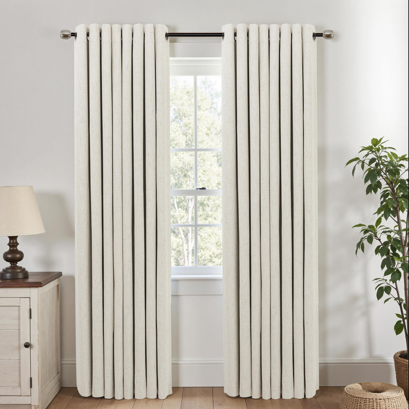 Mrs.Naturall Light Blocking Curtains 84 Inches Long Grommet Room Darkening