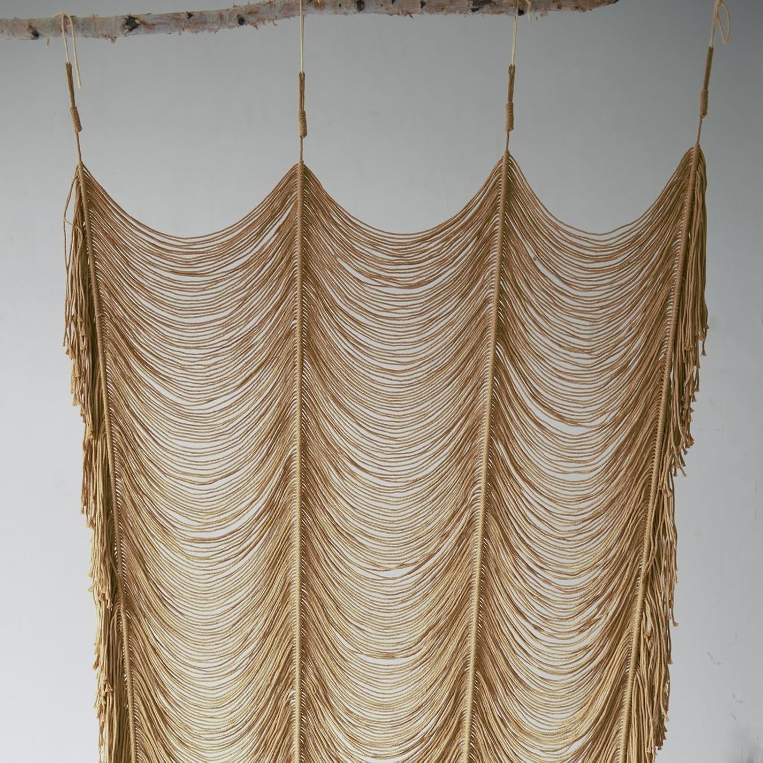 Macrame Curtain Boho Curtain Doorway Window Wall Decor Fiber Yarn Art Handwoven