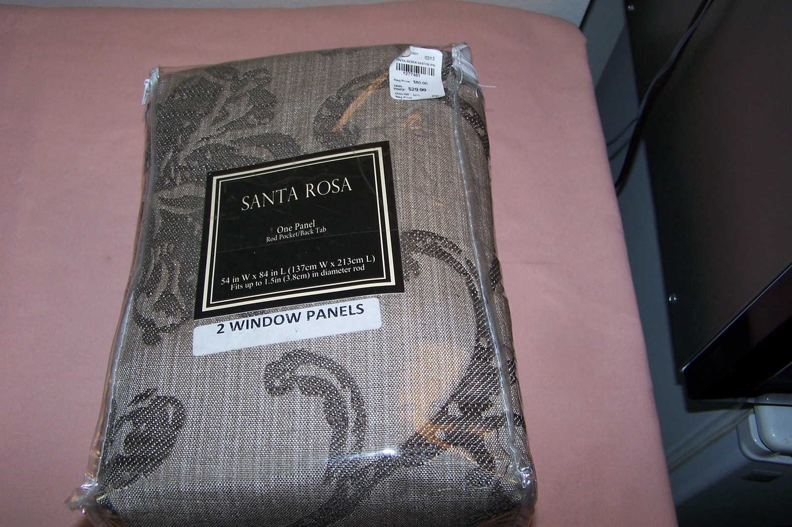 (2) Santa Rosa Window Panels Rod Pocket/Back Tab 54″W x 84″L EACH Wind 1.5″ Rod