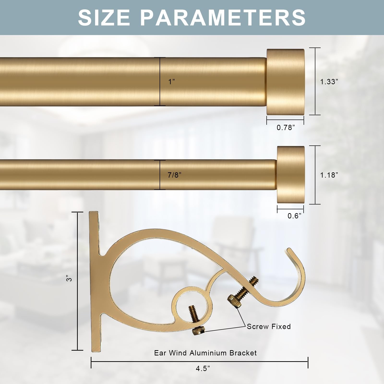 Lwiiom Double Blackout Curtain Rods 72 144 Inches 6-12 Feet1-Inches Front And