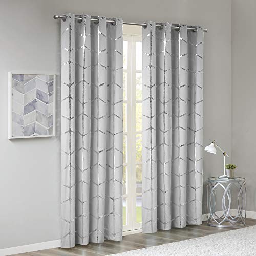 Blackout Window Curtain, Light Blocking 50″W x 84″L (Pack of 1) Grey/Silver