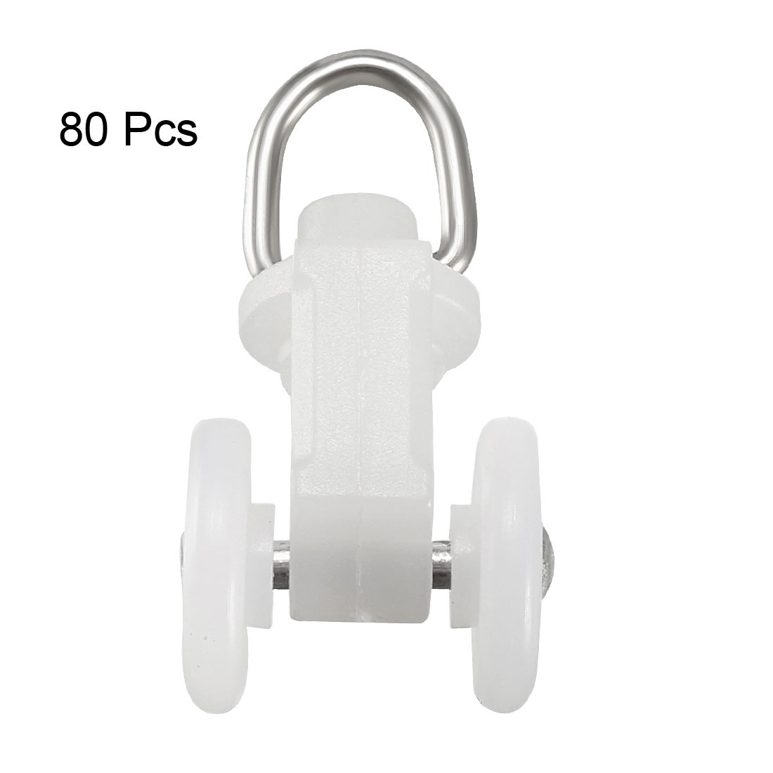 Curtain Track Rollers Plastic Twin Wheeled Carriers 11.5mm Dia 80Pcs