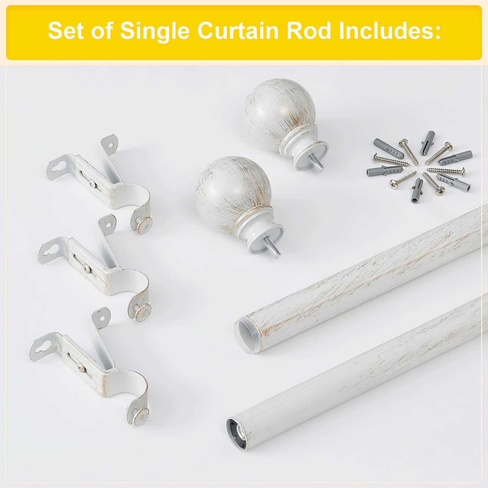 Decorative Single Window Drape Curtain Rod Retro Style 1 1/8 Inch 2848 Inch