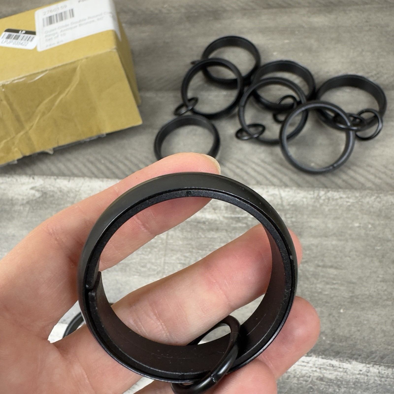 Pottery Barn Quiet-Glide Double Round Curtain Rings 1.25” Set/10 Antique Bronze