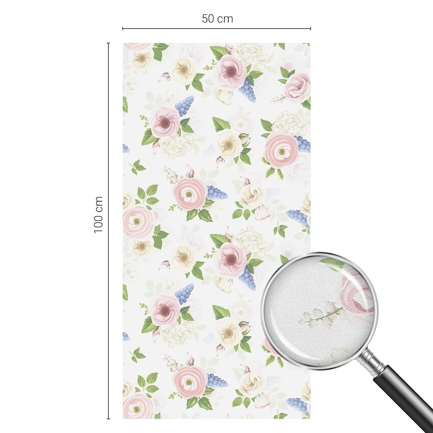 Decorative Privacy Window Film for Home and Office Floral Pattern Art