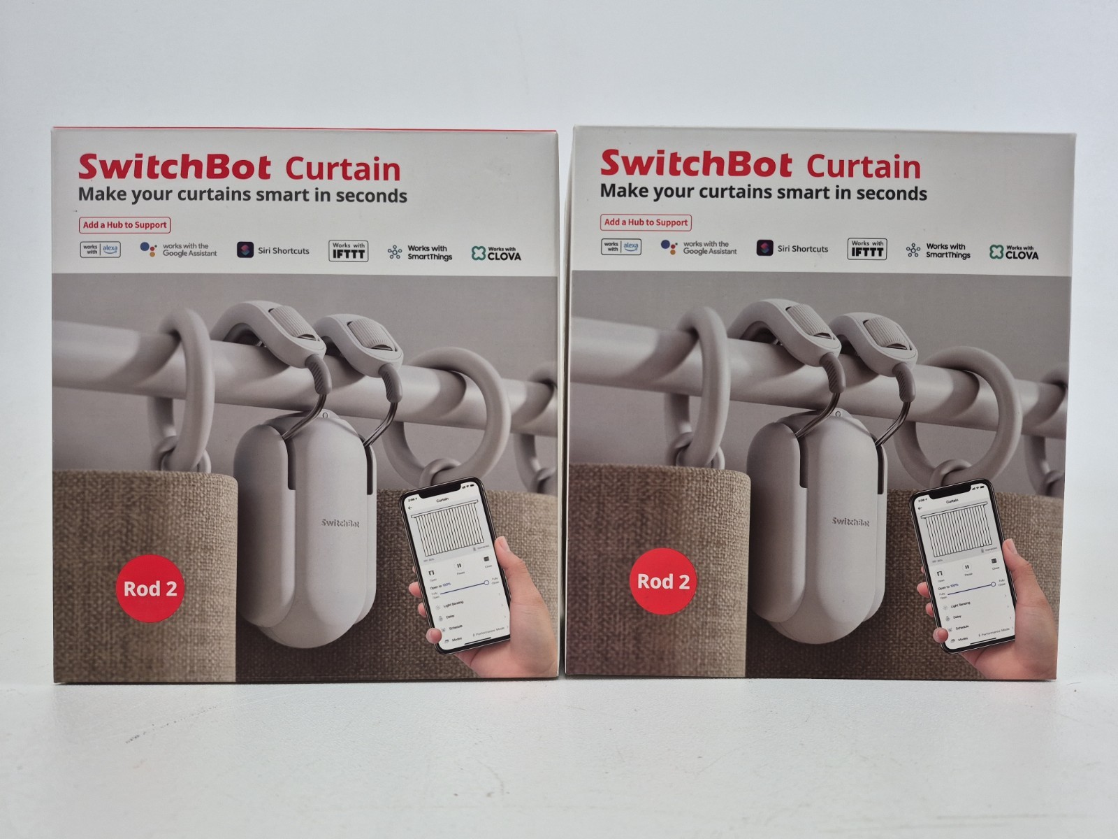 Lot Of 2 Switchbot Smart Curtain Rod 2 White – Factory Sealed