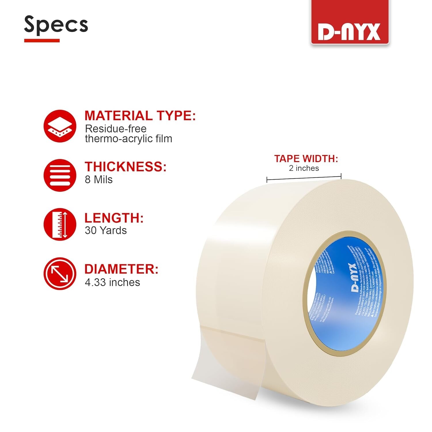 2”x30 FT. Interior/Exterior Clear Plastic Weather Seal Tape Cold For Low Temper