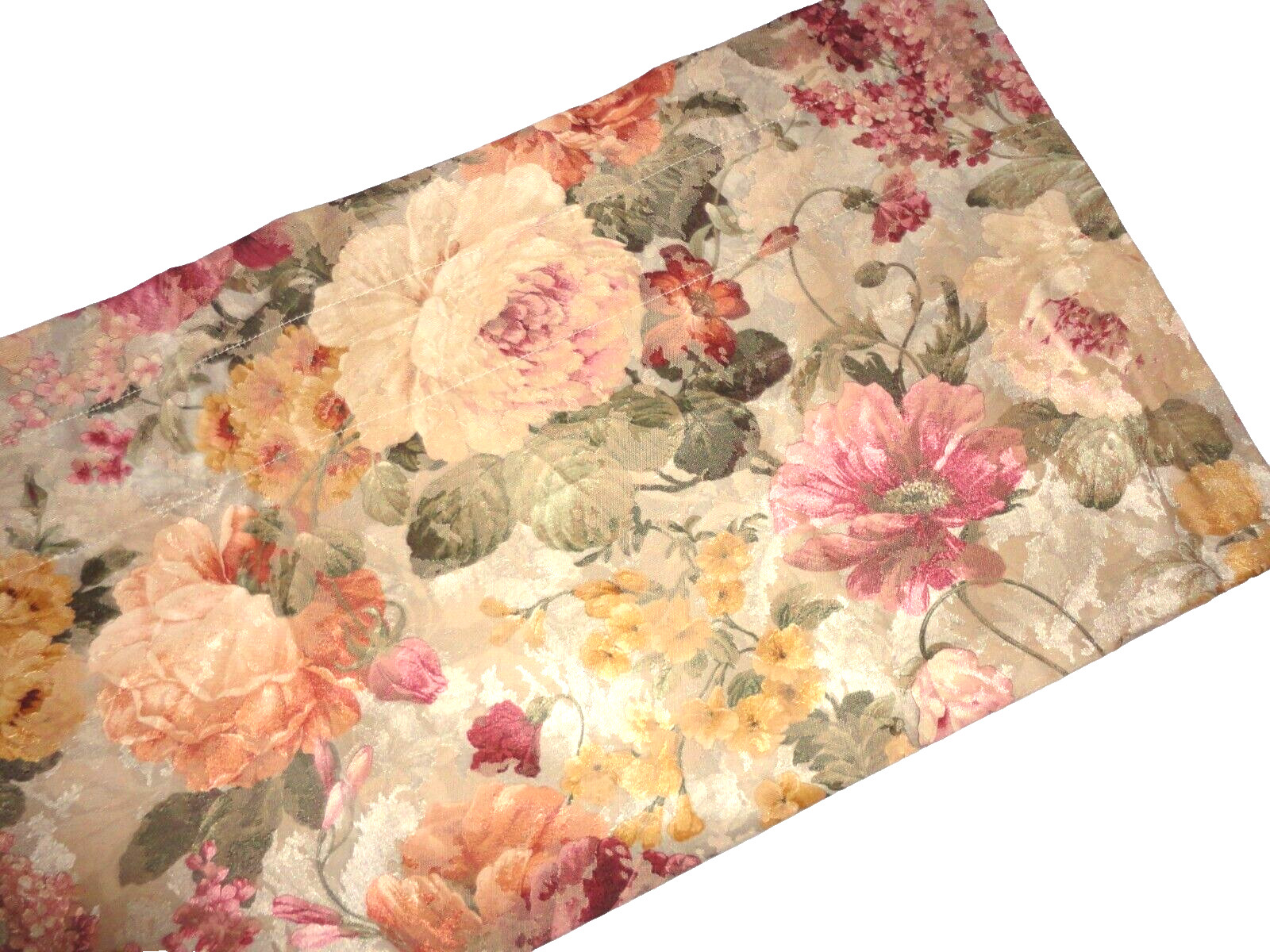 BURLINGTON MONACO BURGUNDY GREEN FLORAL HYDRANGEA (1) TAILORED VALANCE 84 X 17