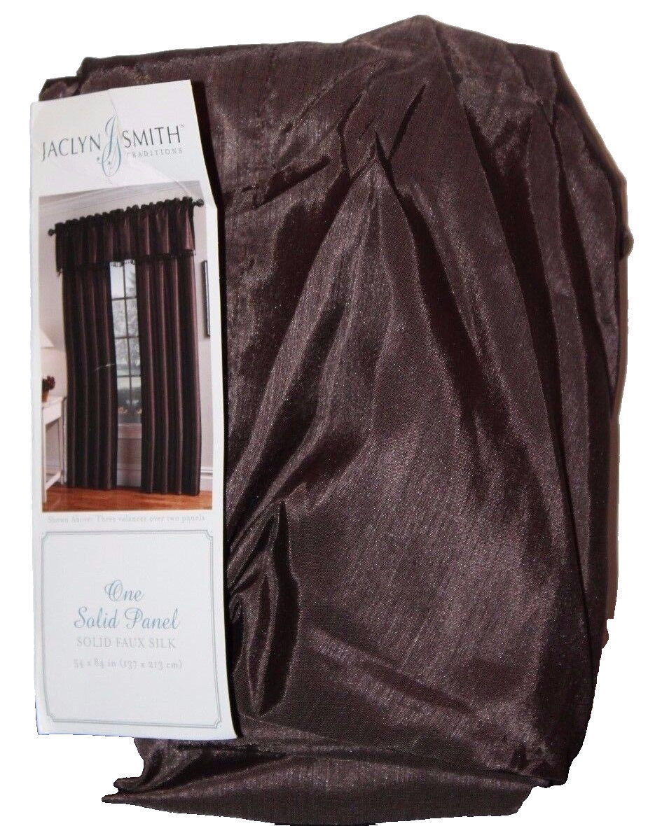 Jaclyn Smith One Solid Faux Silk Chocolate Brown Solid Panel – 54×84″