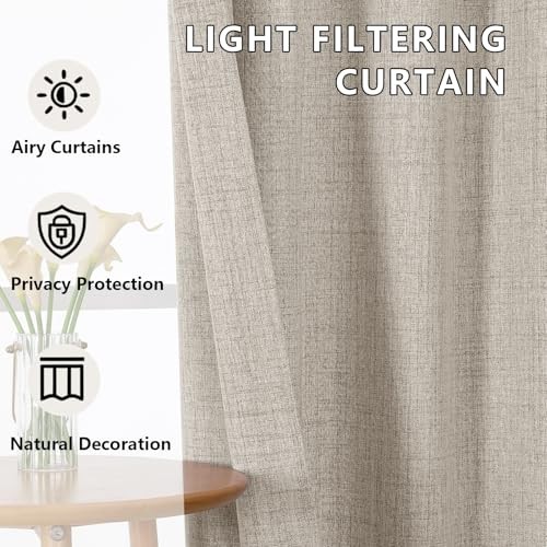Valance for Window 14 Inch Length, Light 60″W x 14″L (Pack of 1) Linen