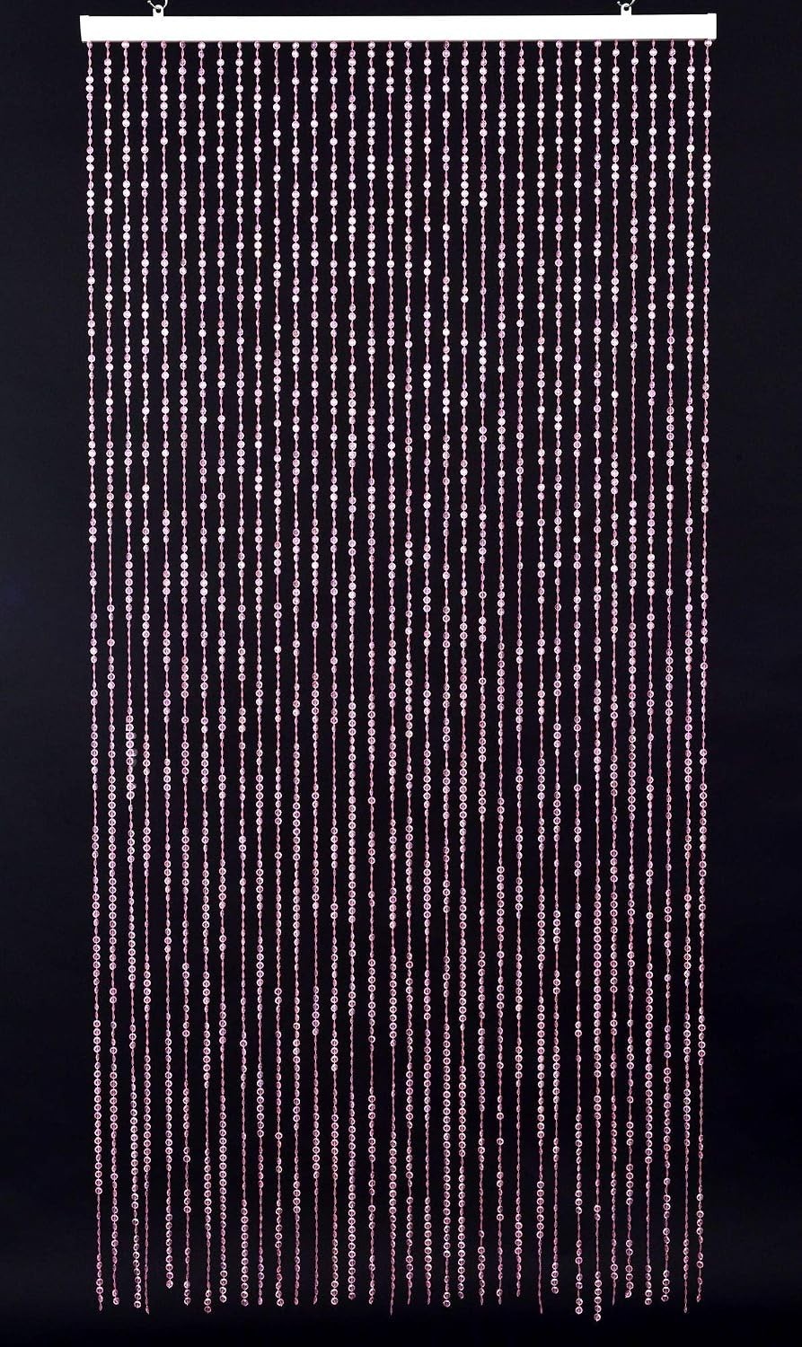 Stunning Pink Iridescent Beaded Curtain – 34 Strands