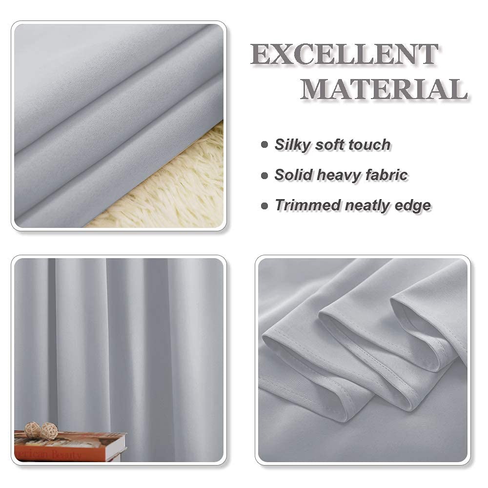 Opaque Curtains with Curling Ribbon for Rail Set of 2 Blackout Curtain…