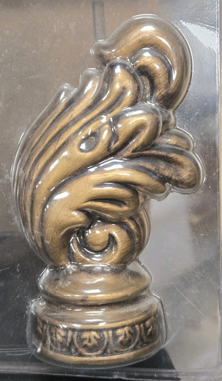 RARE NEW BED BATH BEYOND PALAIS ROYALE ANTIQUE GOLD LEAF FINIALS CURTAIN DRAPERY
