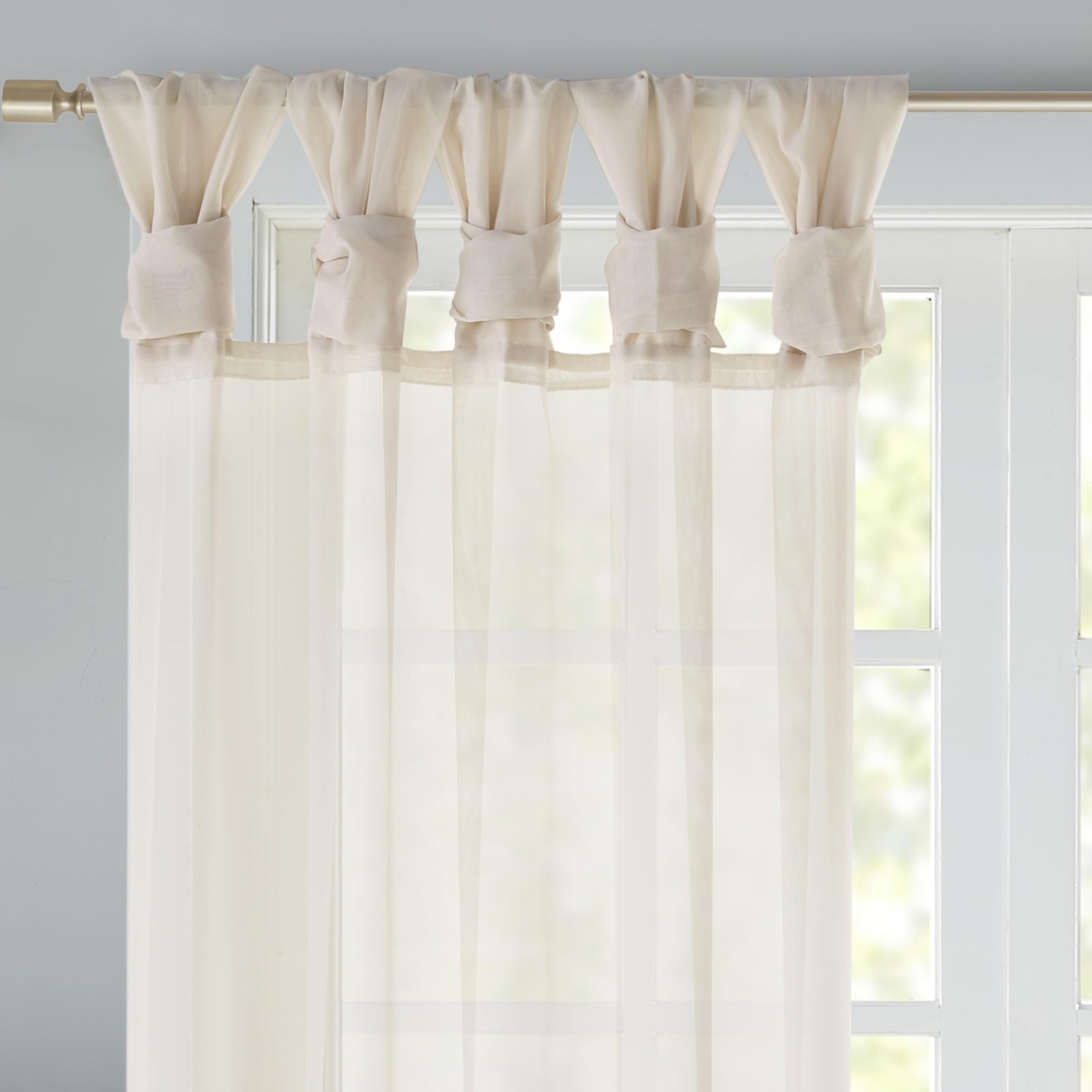 Ceres DIY Twisted Tab Sheer Curtain, Pair Panels, Lightweight Window Treatmen…