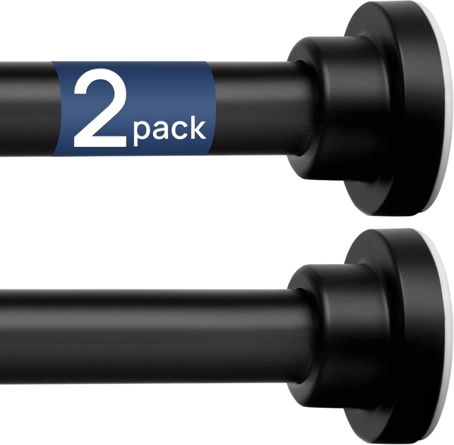 2 Pack Adjustable Spring Tension Curtain Rods 32 to 66 Inches, Stainless Stee…