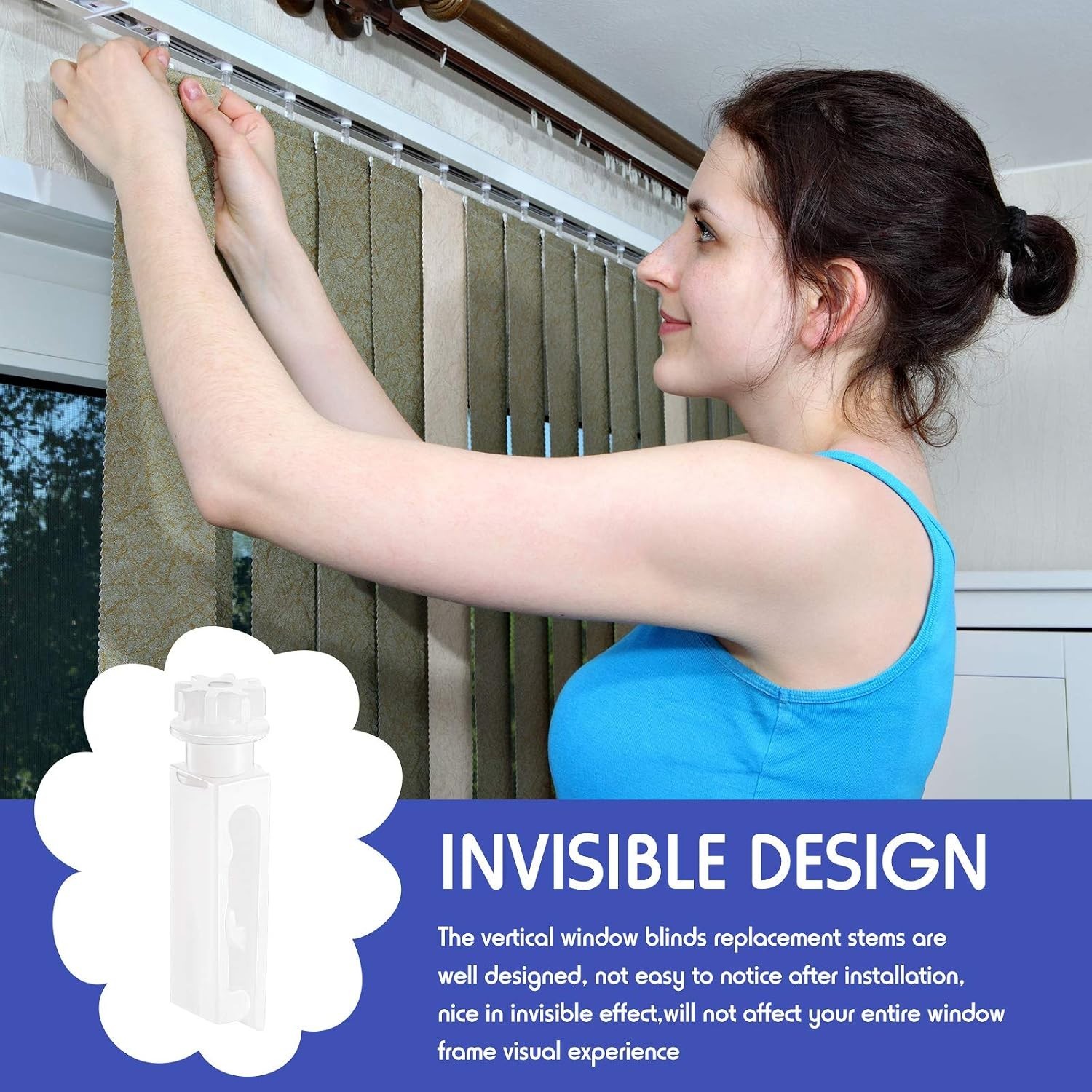 Vertical Blind Replacement Stems 30 White Clips for Window Curtain Accessories