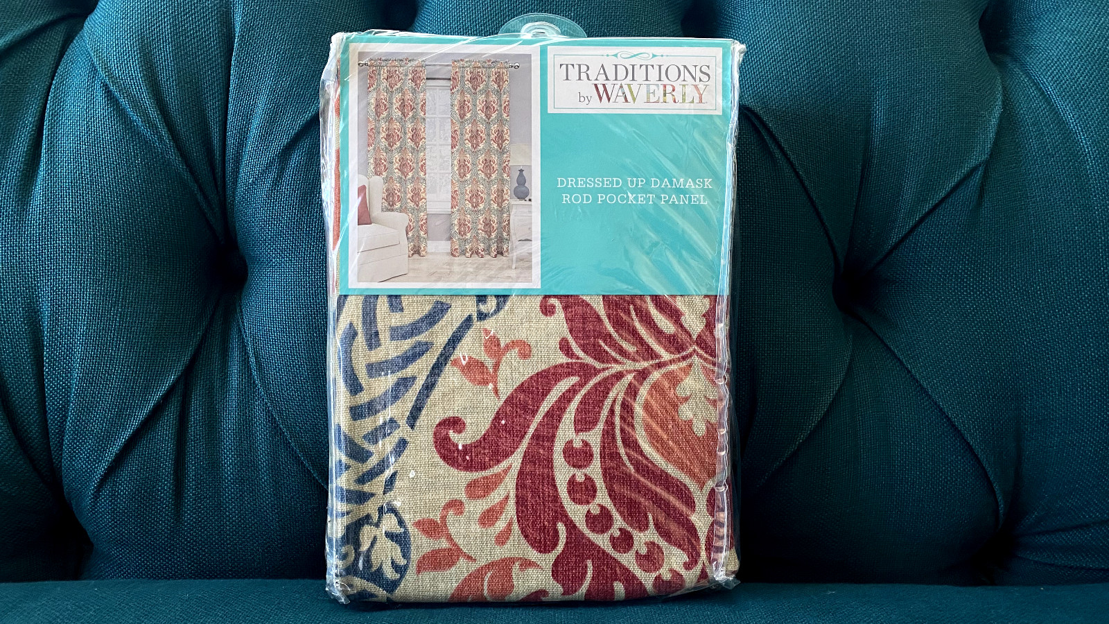 Traditions Waverly Curtain Panel Dressed Up Damask Rod Pocket NEW Chic Bohemian