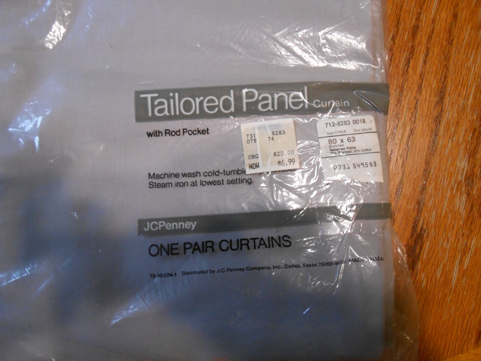 JC PENNEY Tailored Panel Curtain 80×54″ ‘Dove Gray’ Color NIP