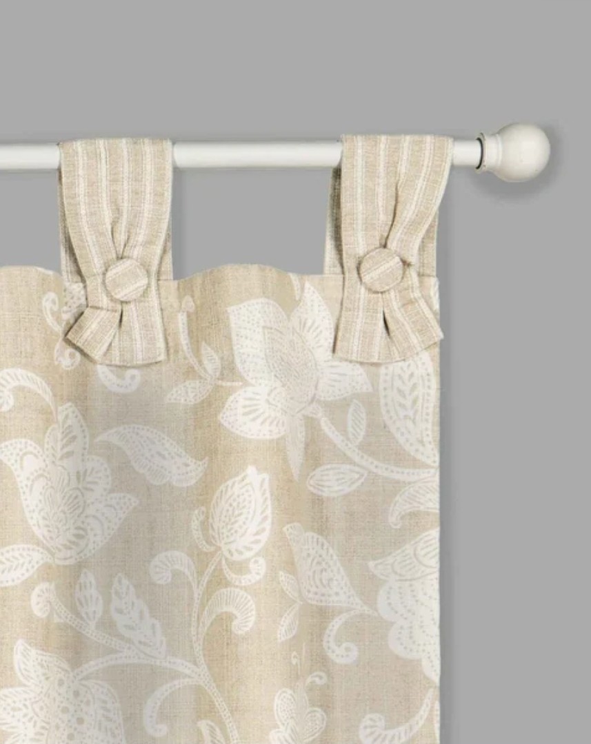 Waverly STENCIL VINE Cottagecore Modern Farmhouse Floral PANEL 52×84 Linen