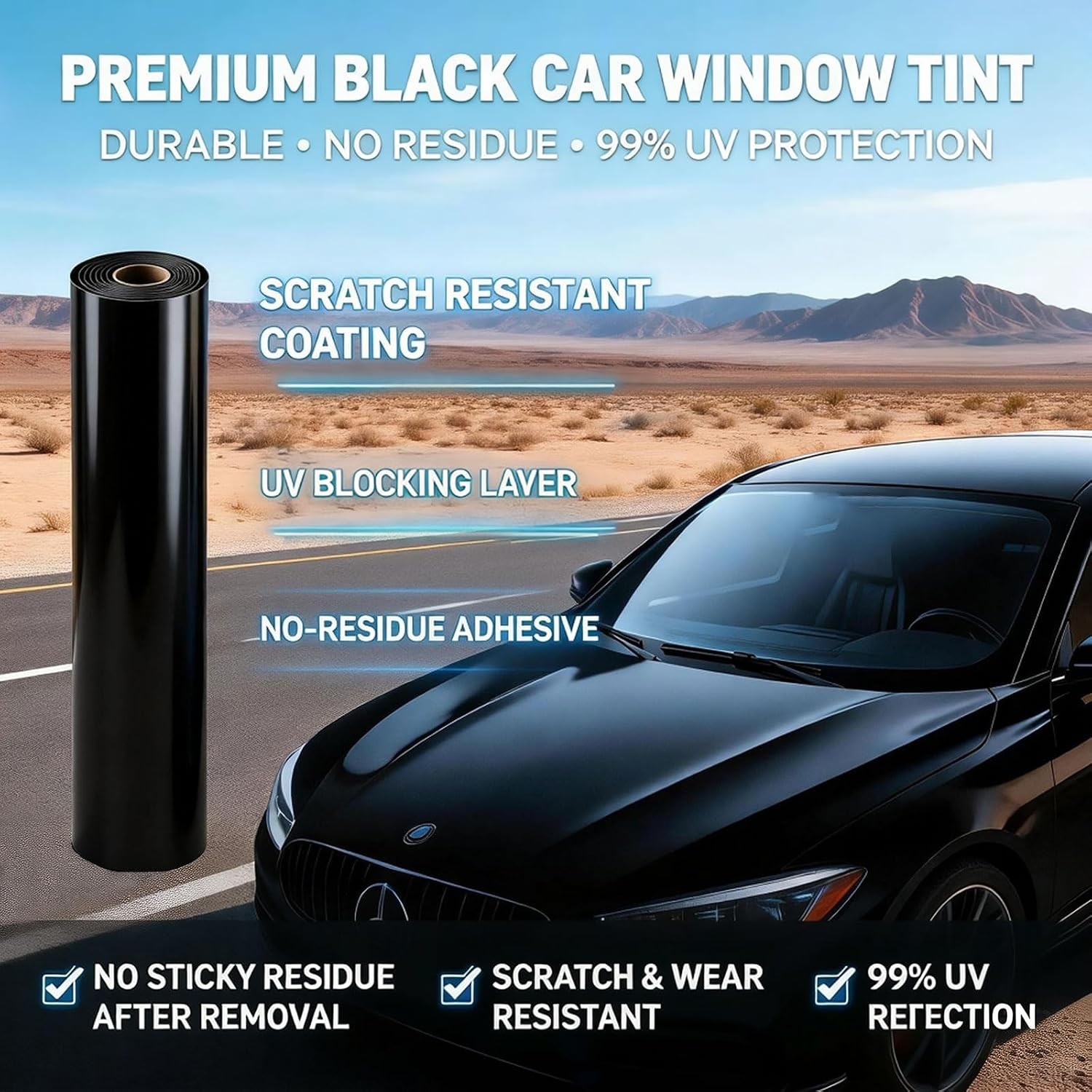 5%/15%/25%/35%VLT Uncut Roll Window Tint Film Home Office Glass UV Protecte Film