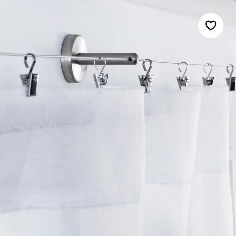 New Ikea DIGNITET Curtain Support Corner Fixture Stainless Steel 400.780.30 NIP