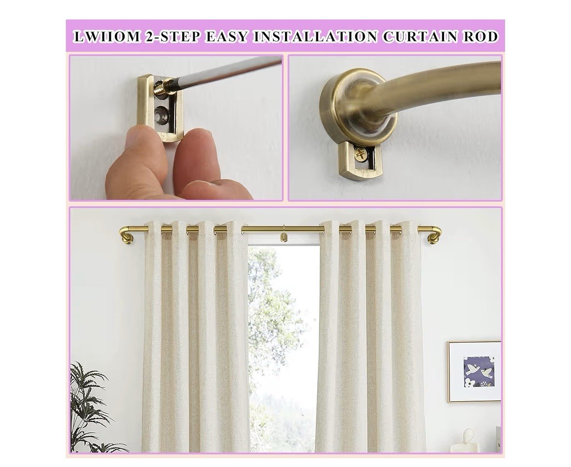 2 Pack Antique Bronze Disc Curtain Rods, 28-48 Inches Window Curtain Rod,Adj…