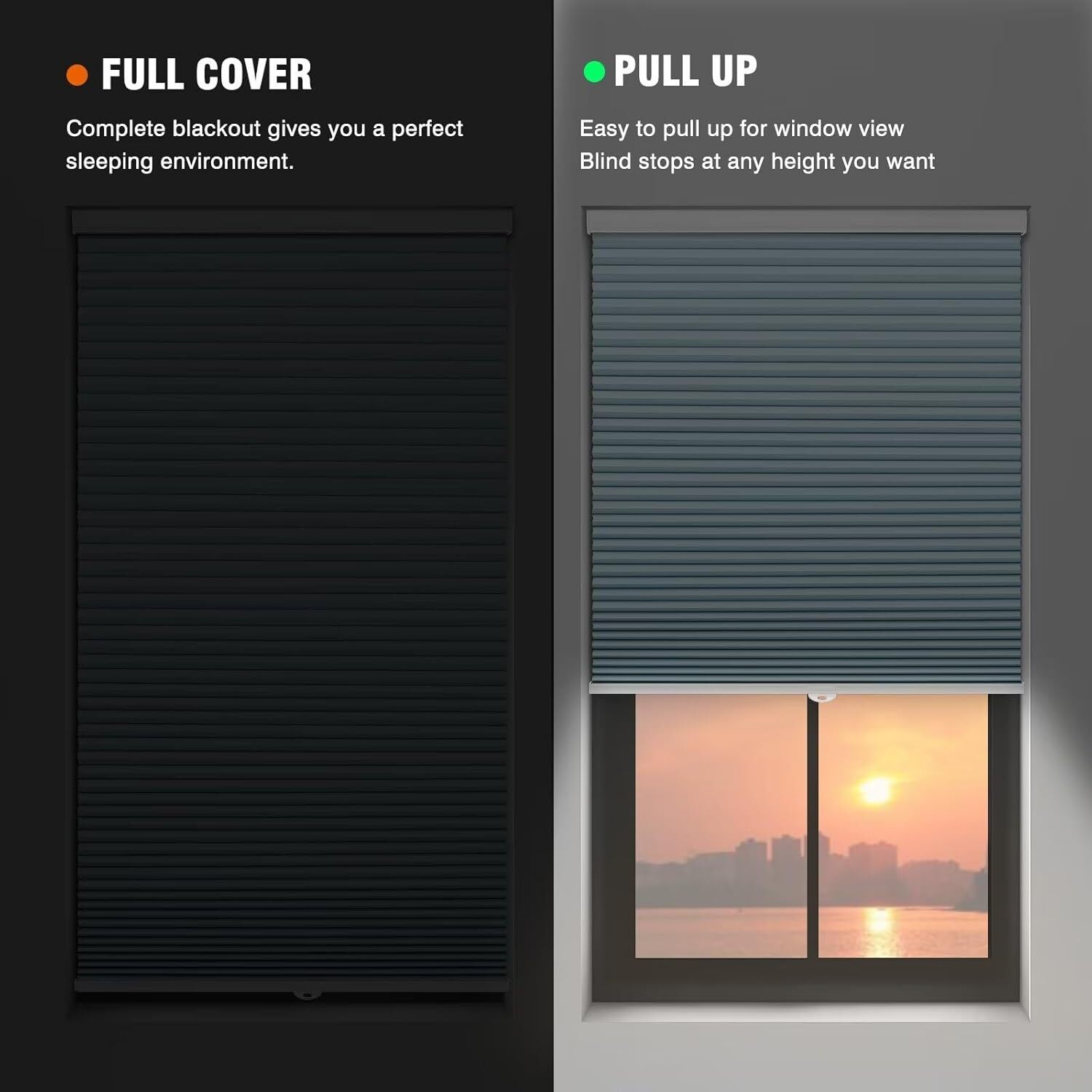 Changshade CUSTOM Cordless Blackout Honeycomb Cellular Shades Window Shades