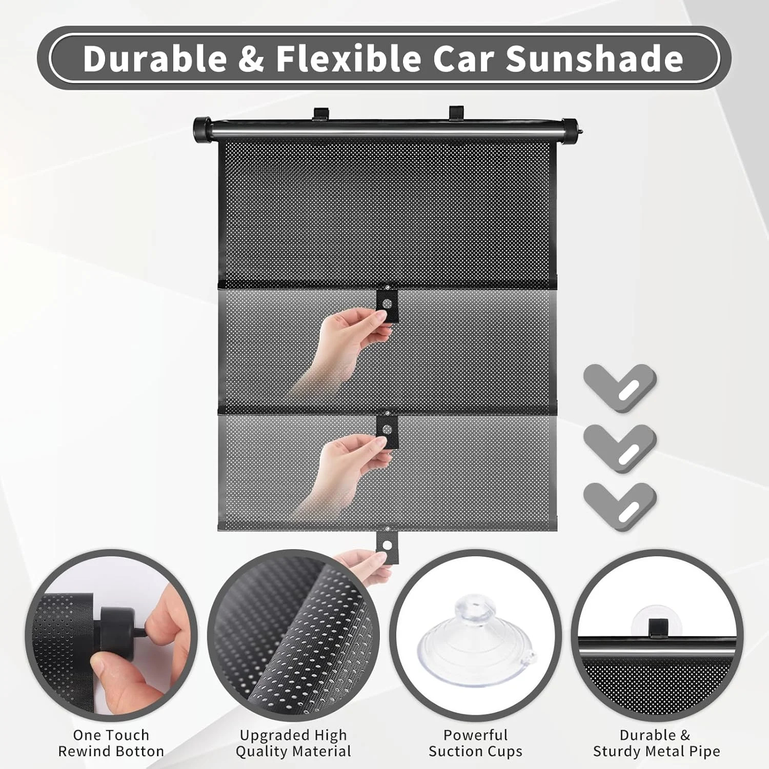 Sfee Car Window Shade for Side Windows, 2 Pack Sun Shade Retractable for Car Blo